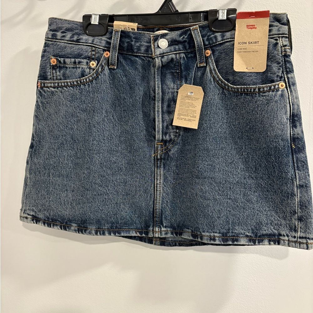 Levi's Classic Blue Mini Button Fly Skirt